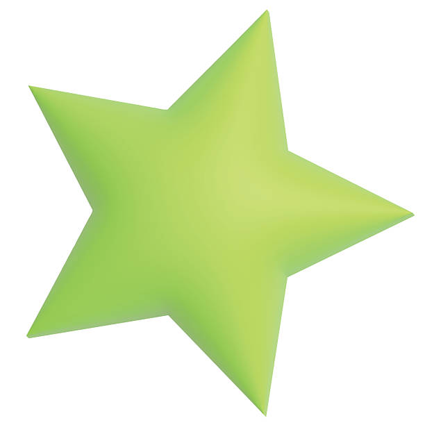 Green pastel Star Pillow 3d Render Isolated on White background with clipping path