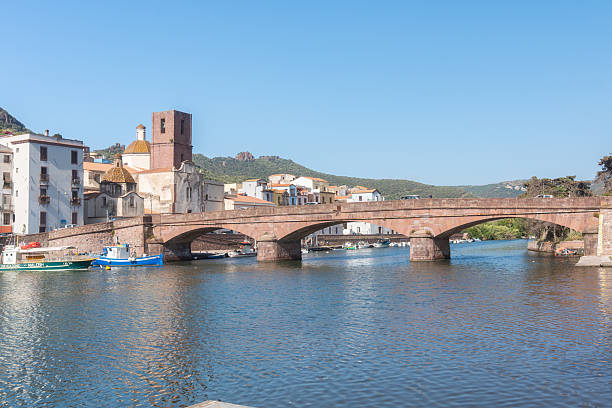 istock Historic stone bridge over river, Bosa, Italy 2253906794