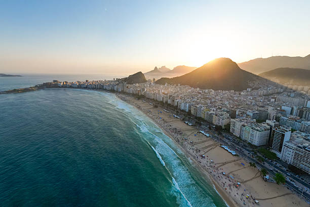 istock Copacabana Beach in Rio de Janeiro Aerial View on Sunset 2253907728