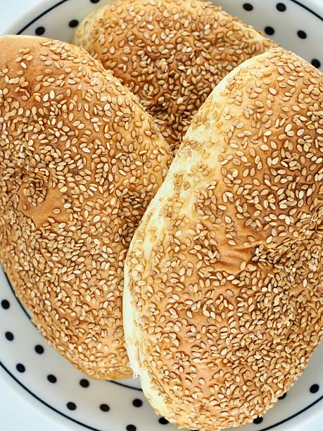 Traditional Turkish bread Simit, food