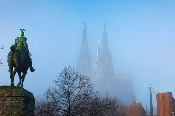Cologne Cathedral and Kaiser Wilhelm II. sculpture, Cologne, Germany