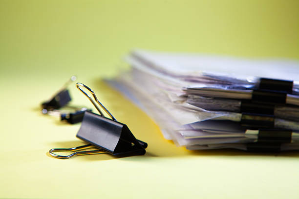 Isolated Stack of White Papers Documents Office Work