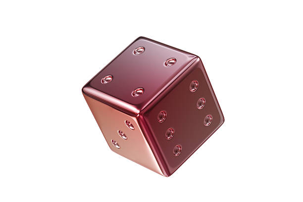 3d a falling colorful dice isolated on white transparent background. 3d render illustration.