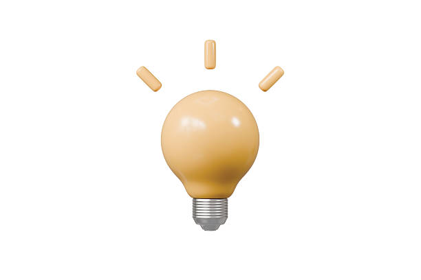3d Minimal yellow light bulb icon. idea, think, business, solution, strategy concept isolated on transparent white background. 3d render.