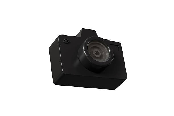 3D Camera photo with lens and flash icon isolated on transparent white background. Minimal cartoon modern digital camera icon. Compact digital photo camera. Picture concept. 3d render illustration.