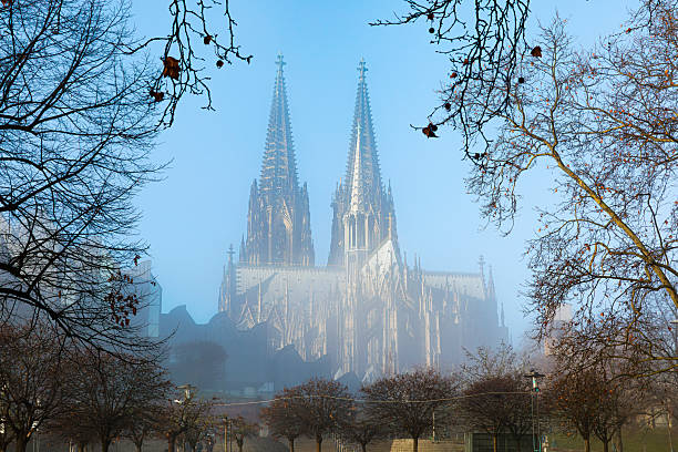Cologne Cathedral in misty morning light, Cologne, Germany