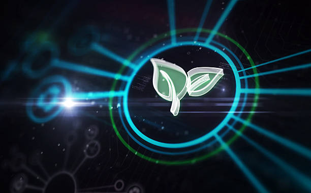 istock Leaf ecology symbol digital concept 3d illustration 2253919141