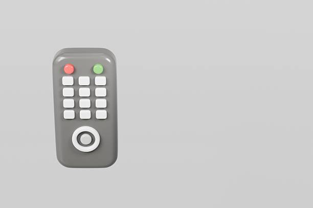 istock 3d Remote Television Control icon. Electronic device, Entertainment digital video media concept. Minimal Cartoon modern remote TV wireless control isolated on transparent background. PNG. 3d render. 2253921797