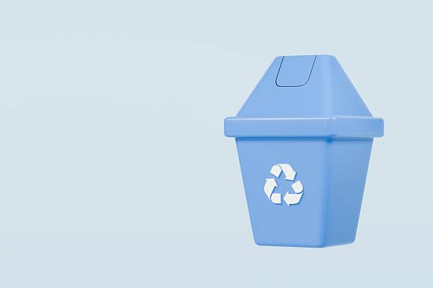 istock 3D Recycle Bin Icon. Minimal Cartoon Waste trash bin, Garbage container, Recycling bin icon. Emphasizing sustainability and eco-friendliness concept. Climate change nature junk concept. 3d render. 2253922109