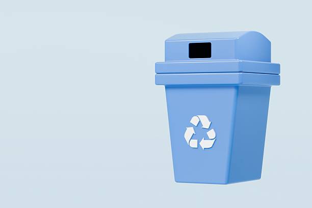 istock 3D Recycle Bin Icon. Minimal Cartoon Waste trash bin, Garbage container, Recycling bin icon. Emphasizing sustainability and eco-friendliness concept. Climate change nature junk concept. 3d render. 2253922301