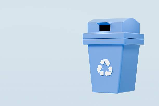 istock 3D Recycle Bin Icon. Minimal Cartoon Waste trash bin, Garbage container, Recycling bin icon. Emphasizing sustainability and eco-friendliness concept. Climate change nature junk concept. 3d render. 2253922360