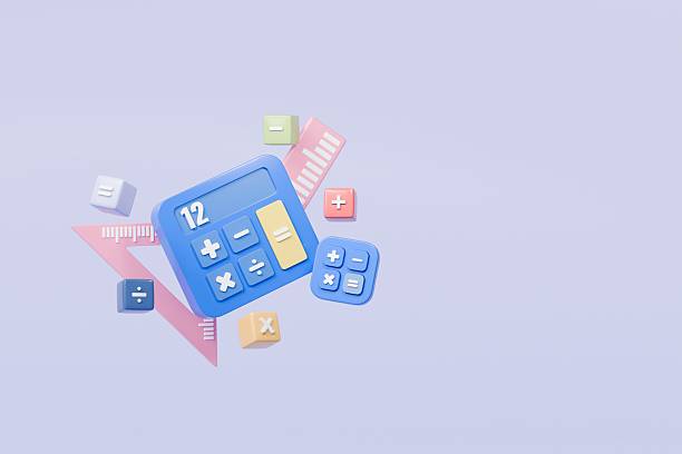 istock 3D Calculator device icon. Minimal Calculating machine, mathematic tool icon on isolated background. Budget management concept. Financial calculation of money. Tax time. Education of Math. 3D Render. 2253924894