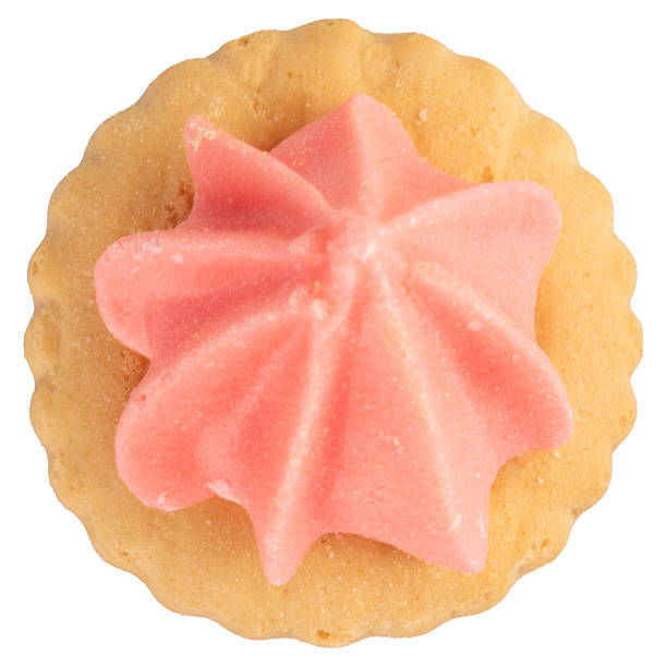 Cream cookies isolated on white background.