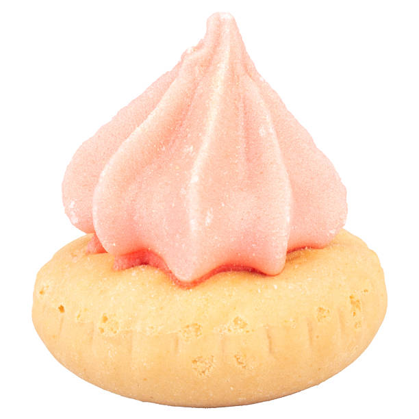 Cream cookies isolated on white background.