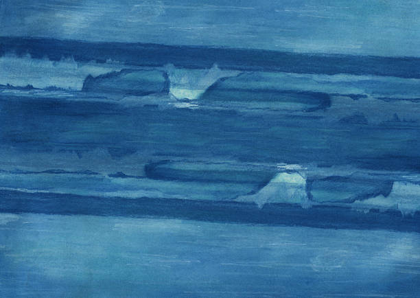 istock Blue background with sea and sky. Hand-drawn pastel drawing. 2253932613