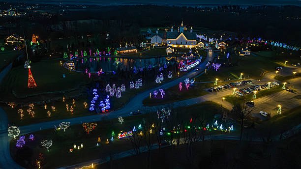 istock Magical Holiday Light Display Transforms Garden Into a Colorful Wonderland 2253936284
