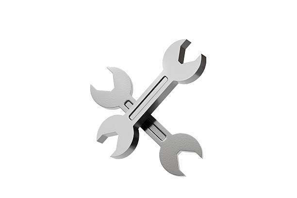 istock 3d Wrench tool equipment icon. Realistic metallic mechanic tool concept. Building tools spanner wrench isolated on white transparent background. Minimal cartoon cute smooth. Spanner tool. 3d render. 2253939183
