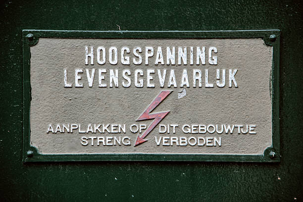 Dutch warning sign for high voltage