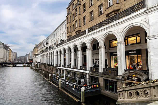 Alsterarkaden canal arcade and waterfront buildings in Hamburg Germany - January 1, 2026