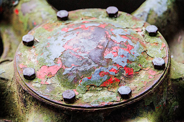 Metaaltextuur van oude velg groen ijzer