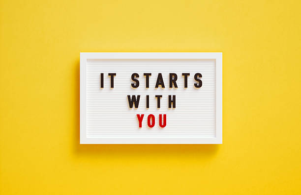 It starts with you written lightbox on yellow background. Horizontal composition.