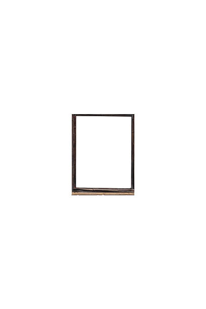 istock Square dark wooden window frame is isolated. 2253960211