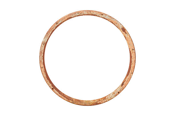 istock Rusty circular flange ring with bolt holes is isolated. 2253960448