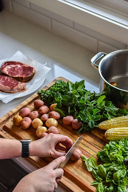 Preparing Potato Salad