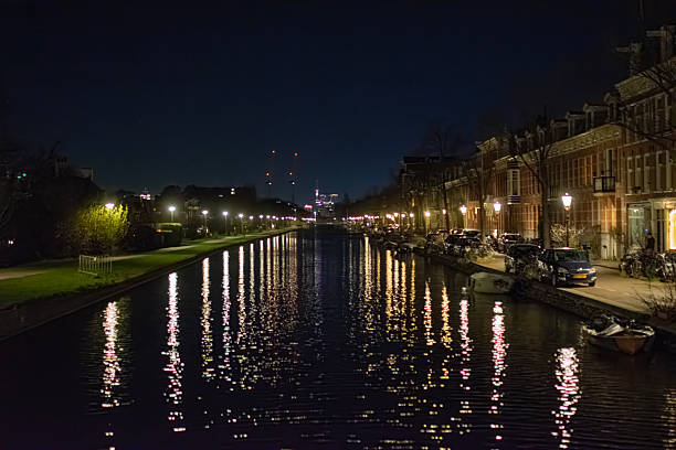 Transvaalkade Canal At Night At Amsterdam THe Netherlands 27 december 2025