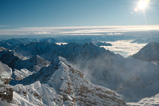 Snowcovered Mountains seen from Zugspitze Germany