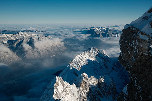 sunset at mt. zugspitz - bavaria - germany