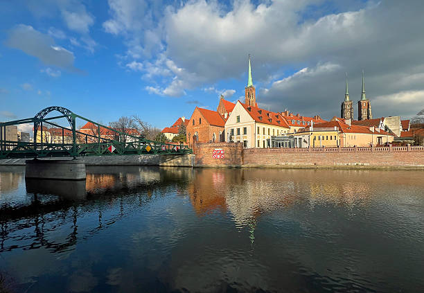 View at historic islands of Wroclaw, Poland