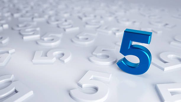 istock Abstract Blue Number 5 Surrounded By Many Number Ones On White Background 2253973081