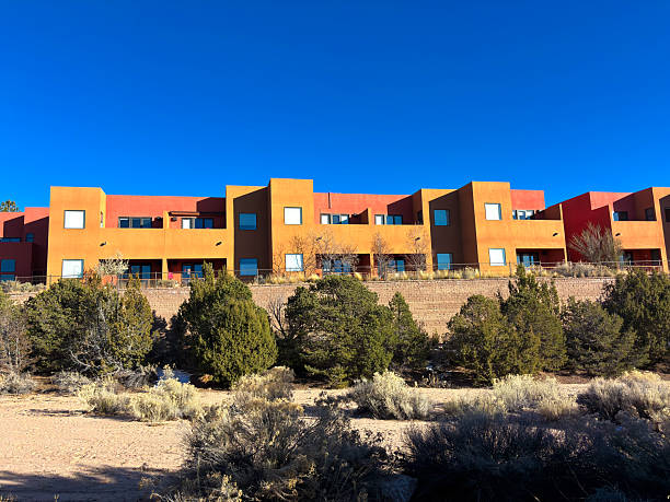 istock Santa Fe Style: Colorful Condos/Apartments on Arroyo 2253990747