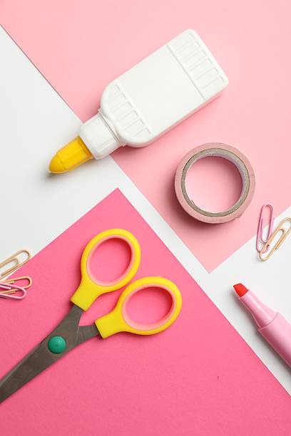 istock Glue and other stationery on white background, flat lay 2253992324