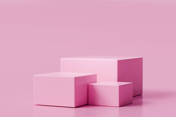istock Abstract background with pink podium theme with tree leaves shadow. Podium and sun shadow backdrop scene. Pink podium for product display mockup minimal style. Rectangle shape podium. 3d render. 2253992498