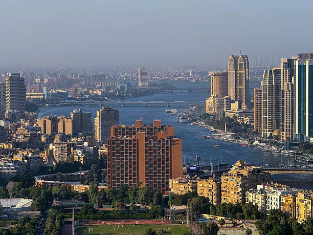 istock Modern high rise buildings and Nile River panorama from Cairo Tower 2253994792