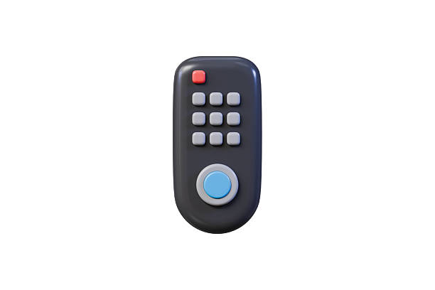 istock 3d Remote Television Control icon. Electronic device, Entertainment digital video media concept. Minimal Cartoon modern remote TV wireless control isolated on transparent background. PNG. 3d render. 2253994841