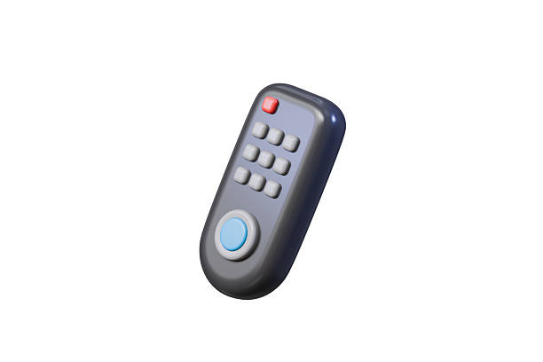 istock 3d Remote Television Control icon. Electronic device, Entertainment digital video media concept. Minimal Cartoon modern remote TV wireless control isolated on transparent background. PNG. 3d render. 2253994844