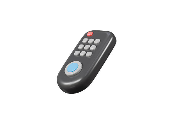 istock 3d Remote Television Control icon. Electronic device, Entertainment digital video media concept. Minimal Cartoon modern remote TV wireless control isolated on transparent background. PNG. 3d render. 2253994845