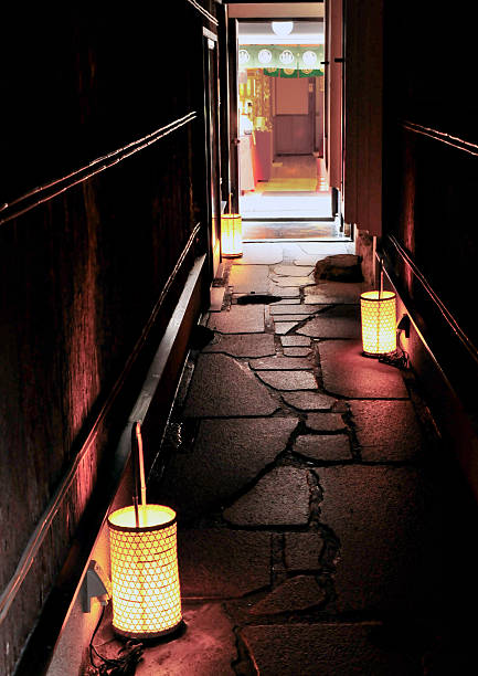 istock A narrow, dimly lit alleyway features uneven stone paving. 2253995743