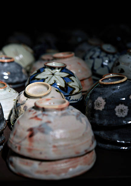 istock Varieties of ceramic rice bowls are stacked upside down. 2253995749