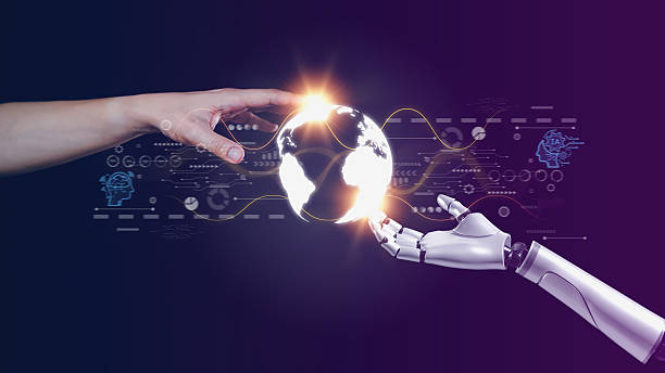 istock Ai smart Manufacturing and Hitech to communicate with human to U 2253996909