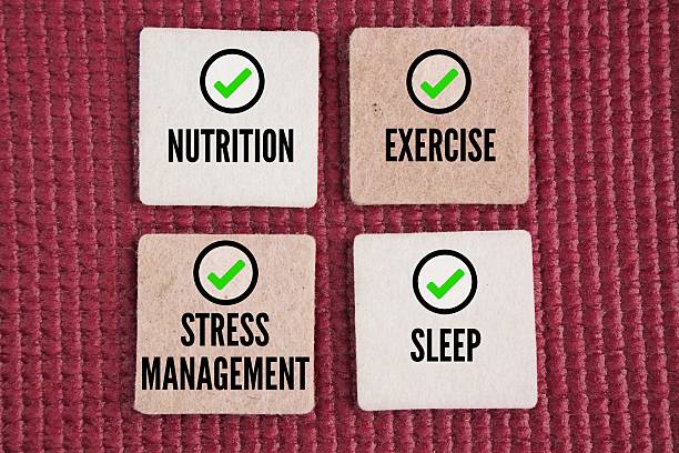 istock eucalyptus with the words NUTRITION, EXERCISE, SLEEP and STRESS MANAGEMENT 2253998618