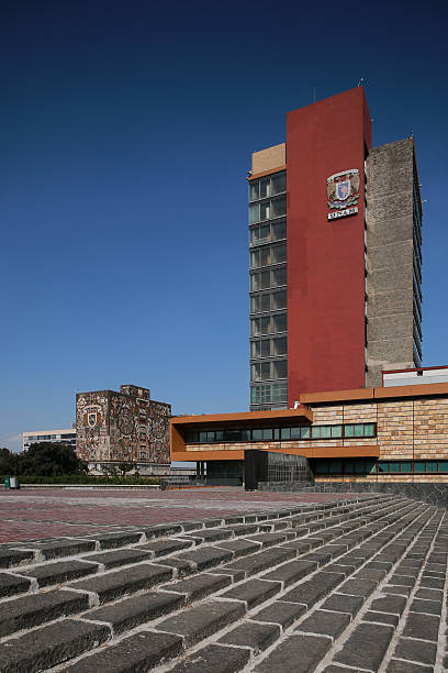Ciudad de Mexico, Mexico - October 26. 2025: Central Library and Rectory Building of UNAM in Mexico