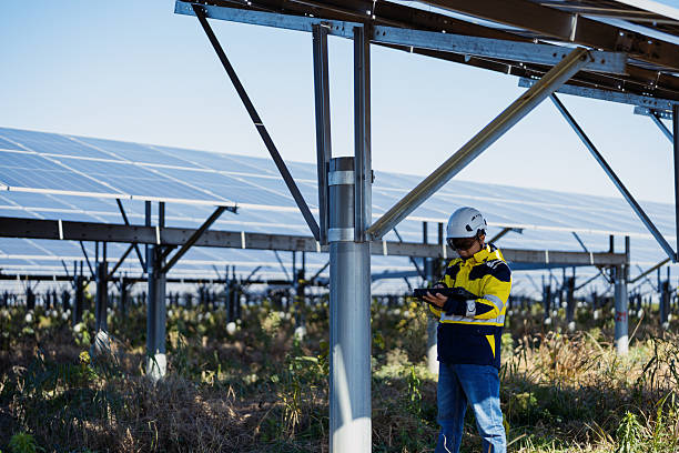 istock The electrical engineer is recording data at the solar power plant 2254004074