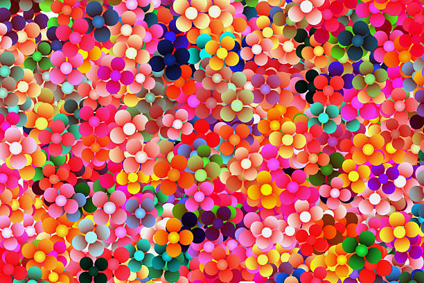 A vibrant abstract background featuring dense overlapping circles in bright, saturated colors. Playful, modern, and energetic design suitable for creative backgrounds, wallpapers, and digital projects.