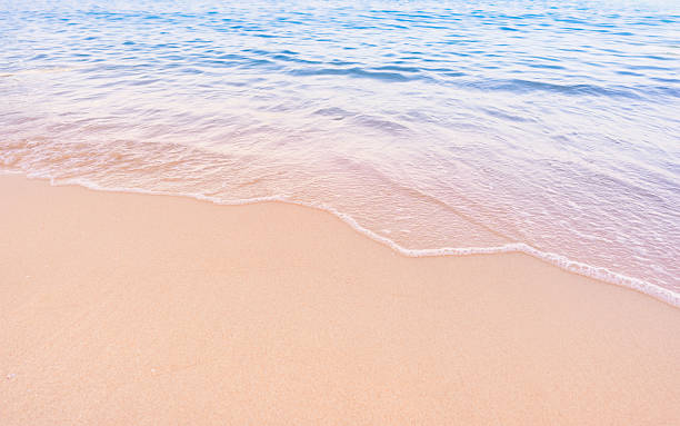 istock Soft blue ocean waves gently lapping onto a pristine tropical sandy beach 2254012596