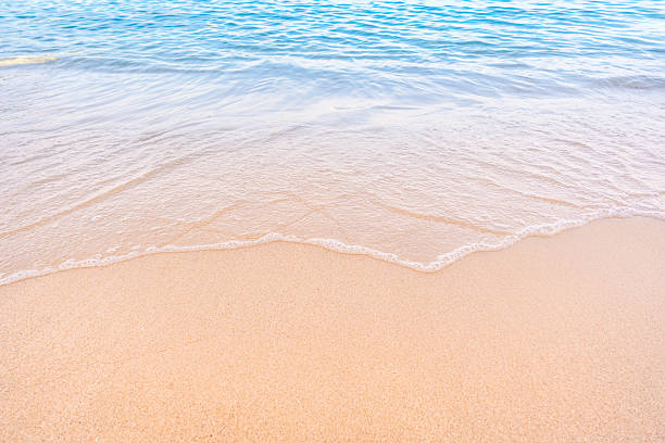 istock Soft blue ocean waves gently lapping onto a pristine tropical sandy beach 2254012598