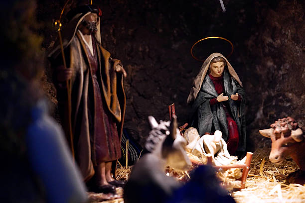 Christmas nativity scene figurines for celebrating Christmas.